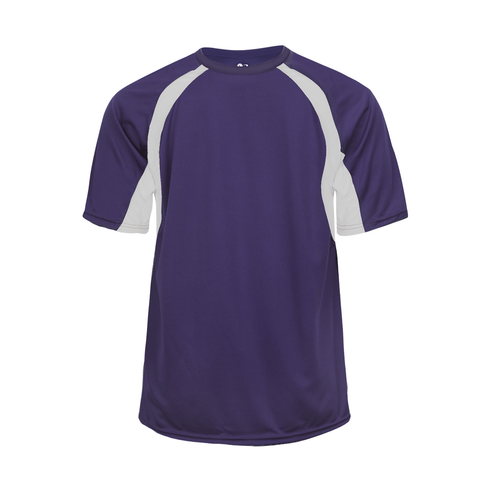 Badger Sport Hook Tee, Sizes 2XL-4XL (414400-028208), Color 'Purple/White'